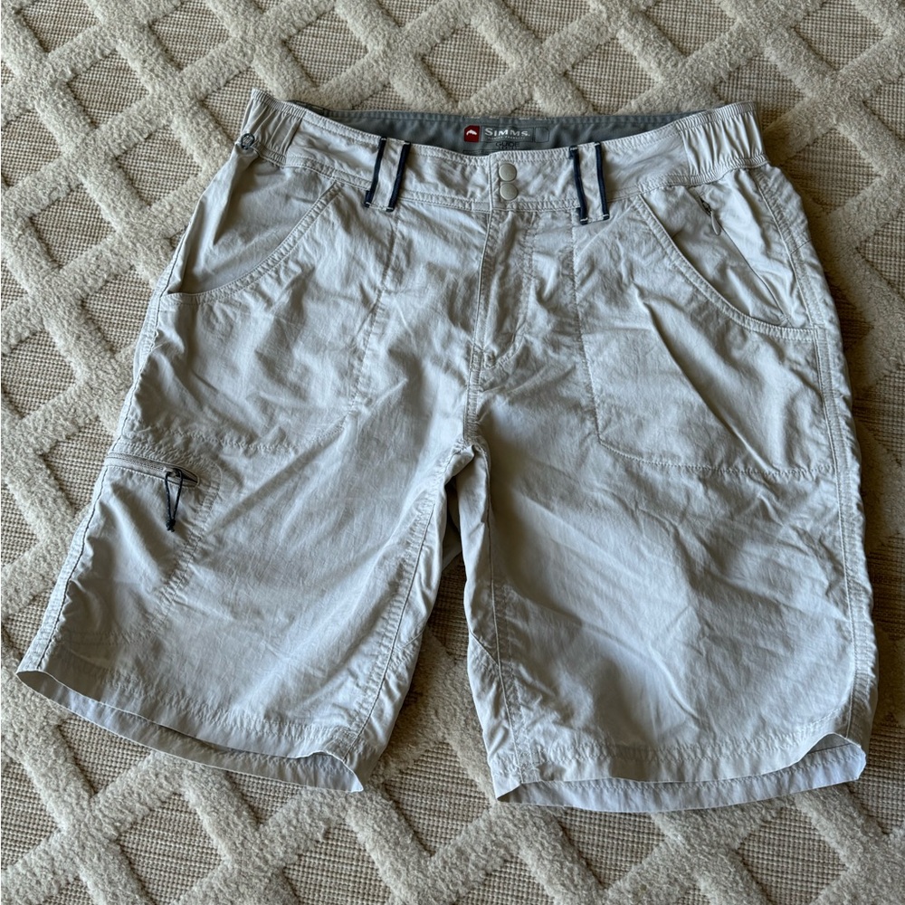 Simms Guide 100% Nylon Shorts In Beige Size S Classic Outdoor Hiking Fishing